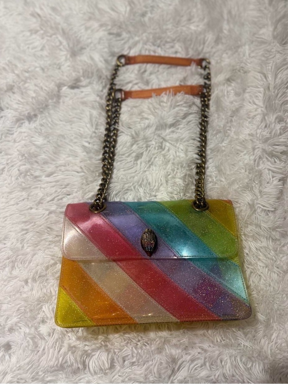 Kurt Geiger Kensington Rainbow Diagonal Stripe Shoulder Bag - Multicolor